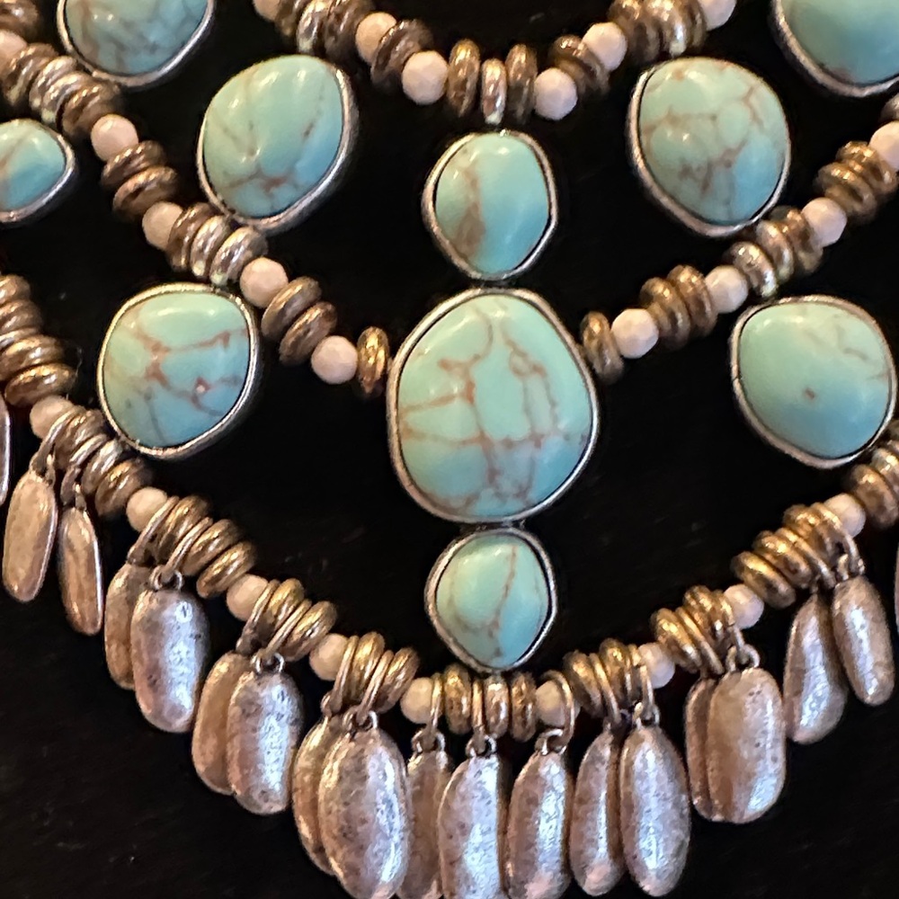 Lucky Brand Turquoise colored stone Multi-Strand Necklace - Picture 2 of 9